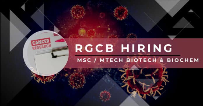 RGCB Msc Biotech Job