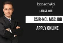 CSIR-NCL MSc Natural Sciences Job, Apply Online CSIR-NCL MSc