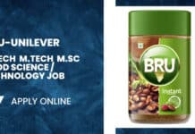 Bru-Unilever B.Tech / M.Tech / M.Sc / Food Science / Technology Job Unilever Food Tech Job