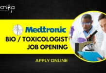Medtronic Bio / Toxicologist Job Opening For Bsc / Msc – Apply Online Medtronic Bio Toxicologist Job