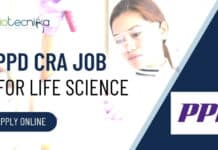 PPD CRA Job For Life Sciences Candidates – Apply Online PPD CRA