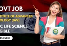 Excellent Govt Job Opportunity @ IAV Msc Life Science Job – Rs. 31,000/- + HRA Govt Life Science Jobs