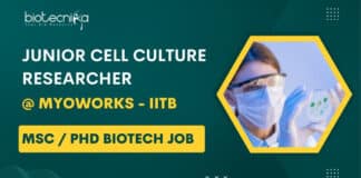 Msc Biotech Job at Myoworks