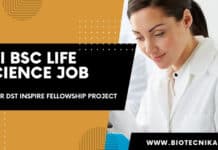 NII BSc Life Science Job Under DST-INSPIRE Fellowship Project NII Bsc Life Science