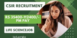 CSIR Life Science Recruitment