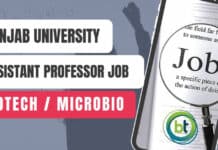 Biotechnology & Microbiology Assistant Professor Vacancy @ Panjab University Biotechnology & Microbiology