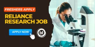 Reliance Biology Freshrs Job