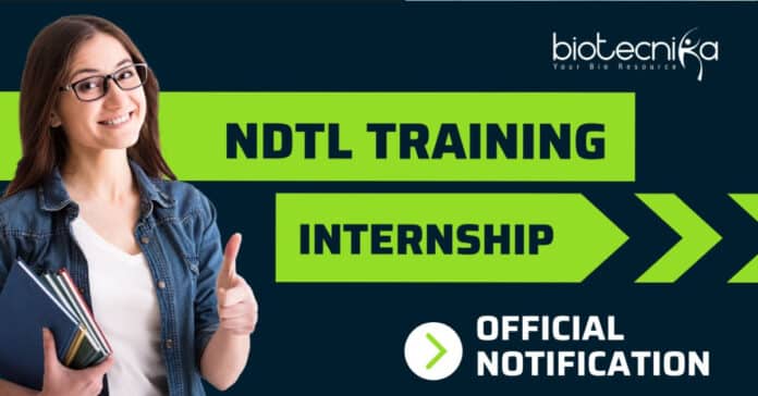 NDTL Training Internship Notification