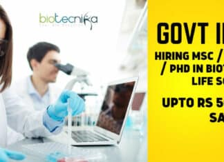 Govt IPFT Biotech Job