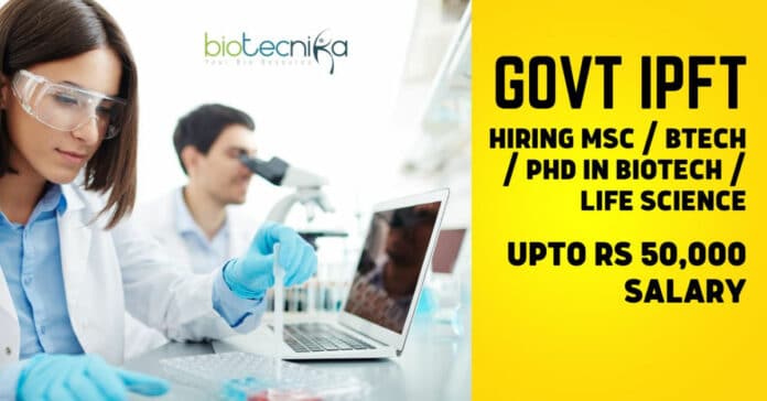 Govt IPFT Biotech Job