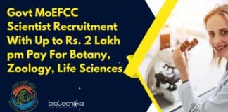 Govt MoEFCC Scientist Recruitment