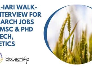 ICAR-IARI Walk-In-Interview For Research Jobs