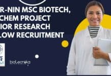 ICMR-NIN MSc Biotech, Biochem Project Junior Research Fellow Recruitment ICMR-NIN MSc Biotech