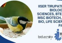 IISER Tirupati BSc Biological Sciences, BTech & MSc Biotech, Mol Bio, Life Sciences PA Job IISER Tirupati BSc Biological