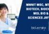 MNNIT MSc, MTech Biotech, Biochem, Mol Bio & Life Sciences JRF Job MNNIT Molecular Biology