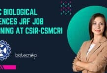 MSc Biological Sciences JRF Job Opening at CSIR-CSMCRI MSc Biological Sciences JRF