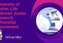University of Madras Life Sciences Junior Research Fellowship Recruitment Madras University JRF 2022
