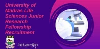 Madras University JRF 2022