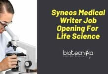 Syneos Medical Writer Job Opening For MSc / PhD Life Science – Apply Online Medical Writer Job Syneos