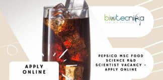 PepsiCo MSc Food Science R&D Scientist Vacancy - Apply Online