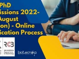 RCB PhD Admissions 2022-23 (August Session)