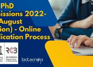 RCB PhD Admissions 2022-23 (August Session)