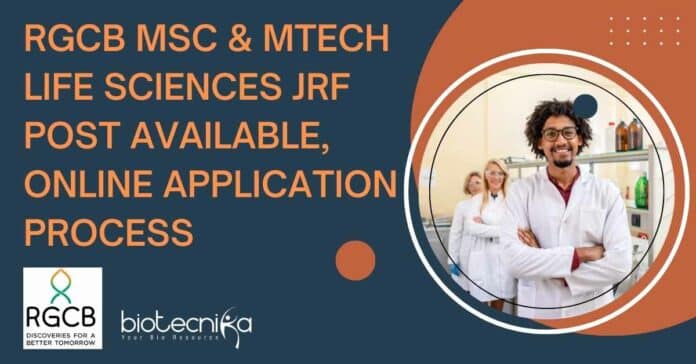 RGCB JRF Post Available