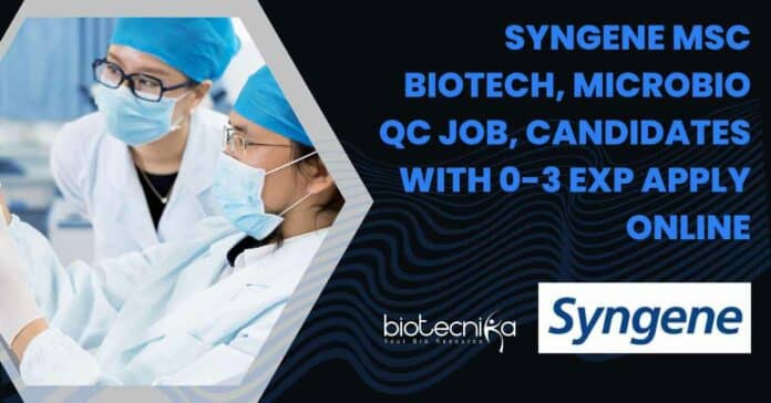 Syngene MSc Biotech