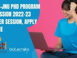 THSTI-JNU PhD 2022 Admissions