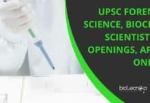 UPSC Forensic Science, Biochem Scientist Job Openings, Apply Online UPSC Forensic Science
