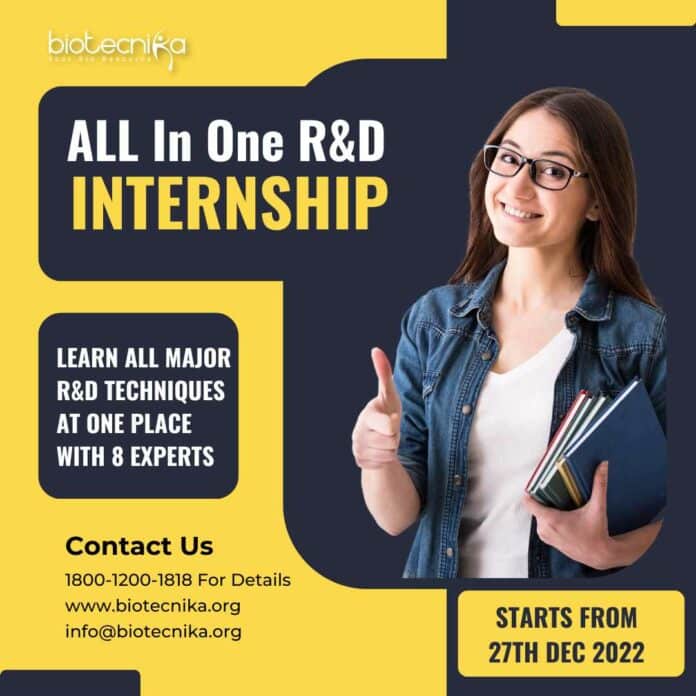 All-in-One R&D Techniques Internship Online at Biotecnika