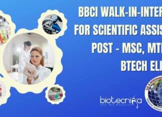 BBCI Scientific Assistant Post