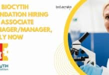 BITS BioCyTiH Foundation Hiring For Associate Manager/Manager, Apply Now BITS BioCyTiH Foundation Hiring