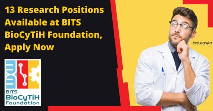 BITS BioCyTiH Foundation Vacancies