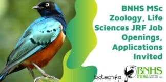 BNHS MSc Zoology JRF