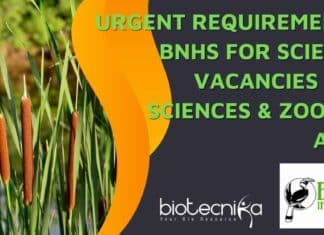 BNHS PhD Scientist Jobs