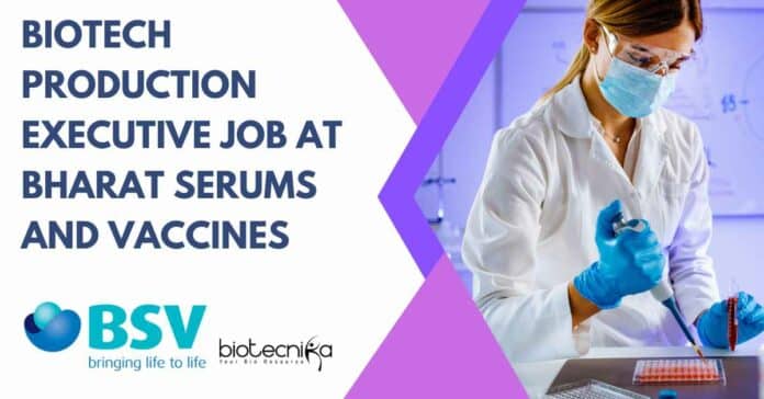 Biotech Production Executive Job