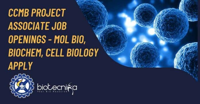 CCMB Project Associate Job Openings