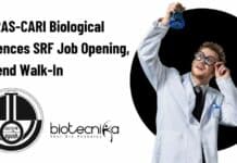 CCRAS-CARI Biological Sciences SRF Job Opening, Attend Walk-In CCRAS-CARI Biological Sciences SRF