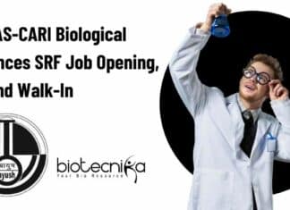 CCRAS-CARI Biological Sciences SRF Job Opening, Attend Walk-In CCRAS-CARI Biological Sciences SRF
