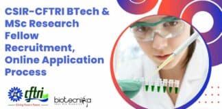 CFTRI BTech Biotech JRF