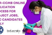 CSIR-CCMB Online Application Process For Project Jobs, MSc Candidates Apply