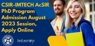CSIR-IMTECH AcSIR PhD Program Admission