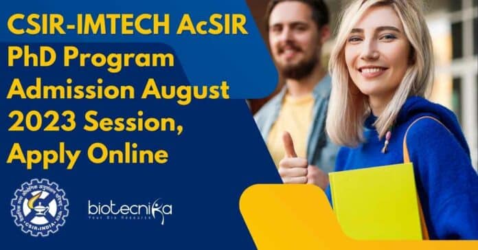 CSIR-IMTECH AcSIR PhD Program Admission