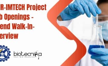 CSIR-IMTECH Project Job Openings – Attend Walk-In-Interview CSIR-IMTECH Project Job Openings