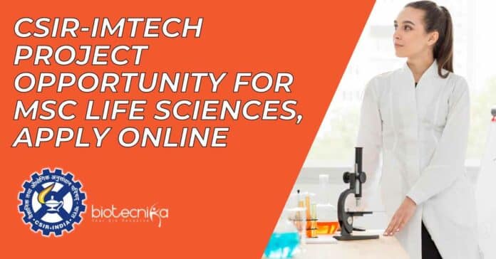 CSIR-IMTECH Project Opportunity