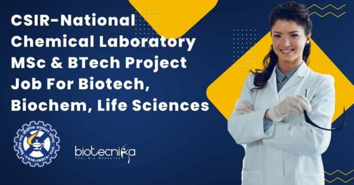 CSIR-NCL Project Vacancy BTech