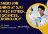 Freshers Job Opening at SJRI For MSc Biotech, Life Sciences, Microbiology Freshers Job Opening at SJRI