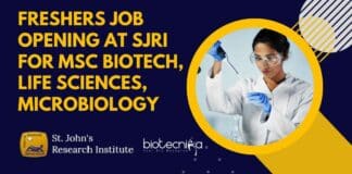 Freshers Job Opening at SJRI