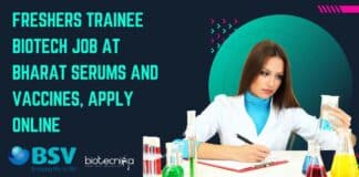 Freshers Trainee Biotech Job